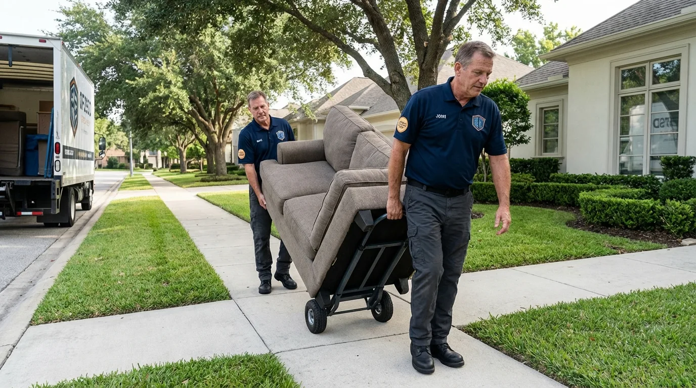 Local residential moving crew loading furniture in Orangeburg, SC